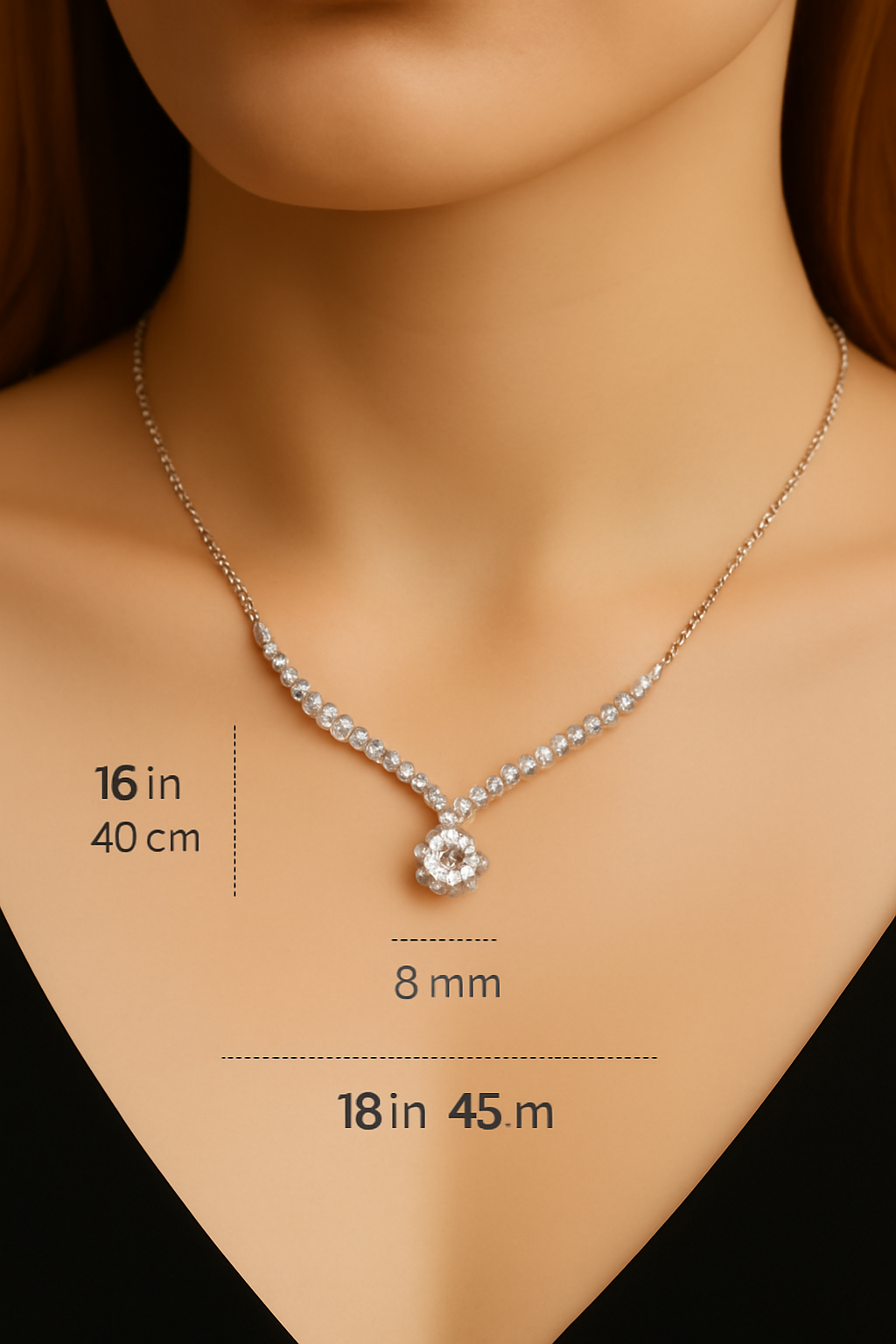 “Moonlight Grace” – Graduated Lab-Grown Diamond Necklace in 18K Gold or Platinum