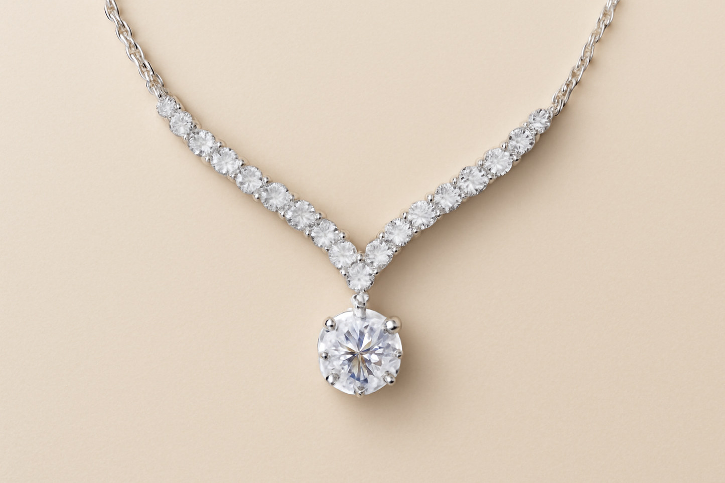 “Moonlight Grace” – Graduated Lab-Grown Diamond Necklace in 18K Gold or Platinum