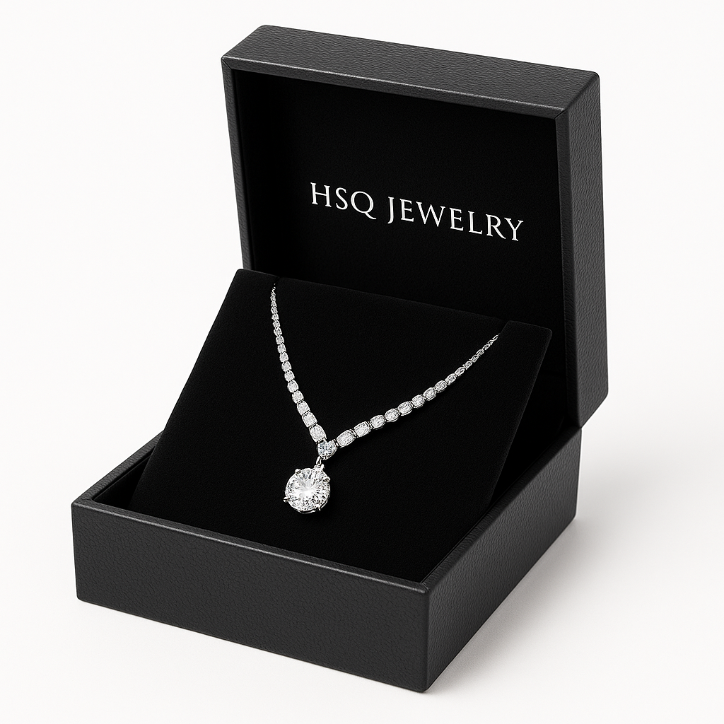 “Moonlight Grace” – Graduated Lab-Grown Diamond Necklace in 18K Gold or Platinum