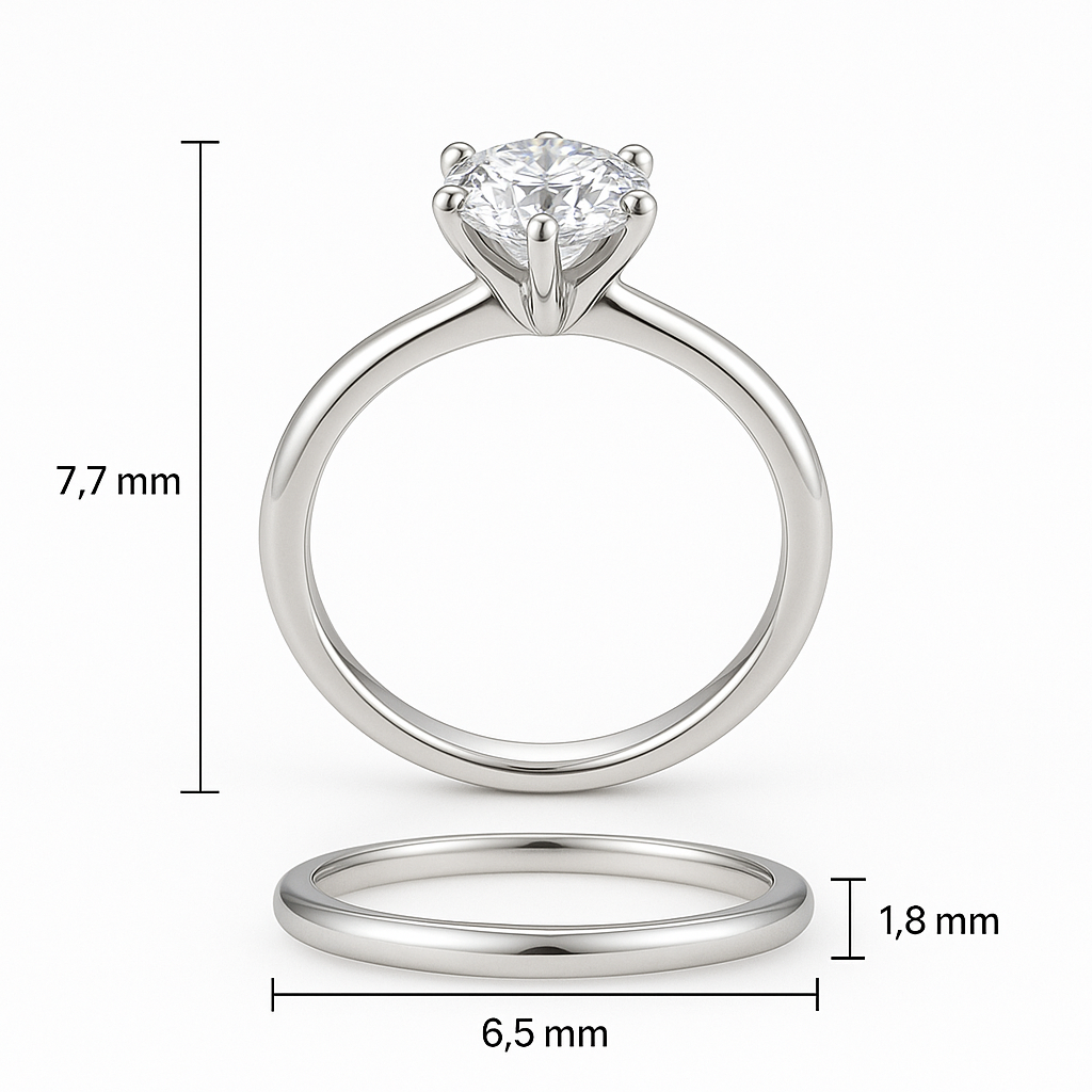 Round Cut Lab-Grown Diamond Six-Prong Solitaire Ring | HSQ JEWELRY