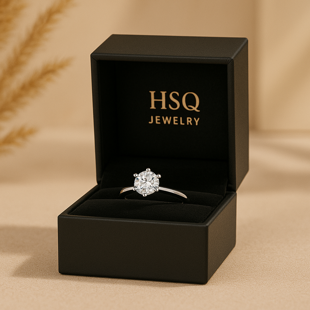 Round Cut Lab-Grown Diamond Six-Prong Solitaire Ring | HSQ JEWELRY