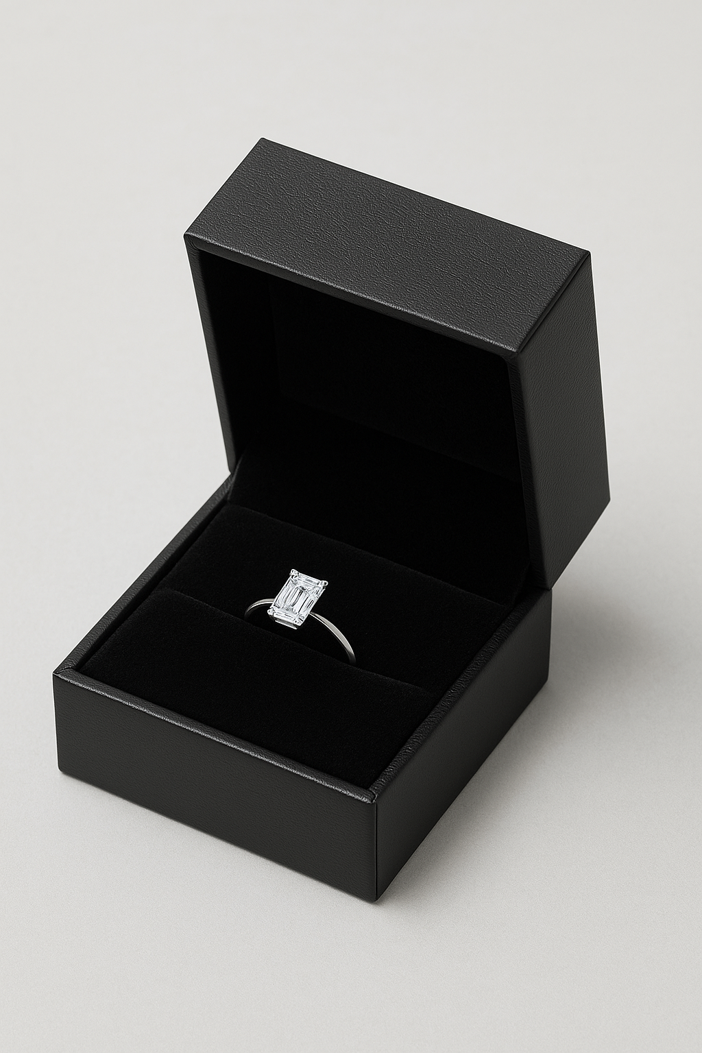 Emerald Cut Solitaire Lab Grown Diamond Ring