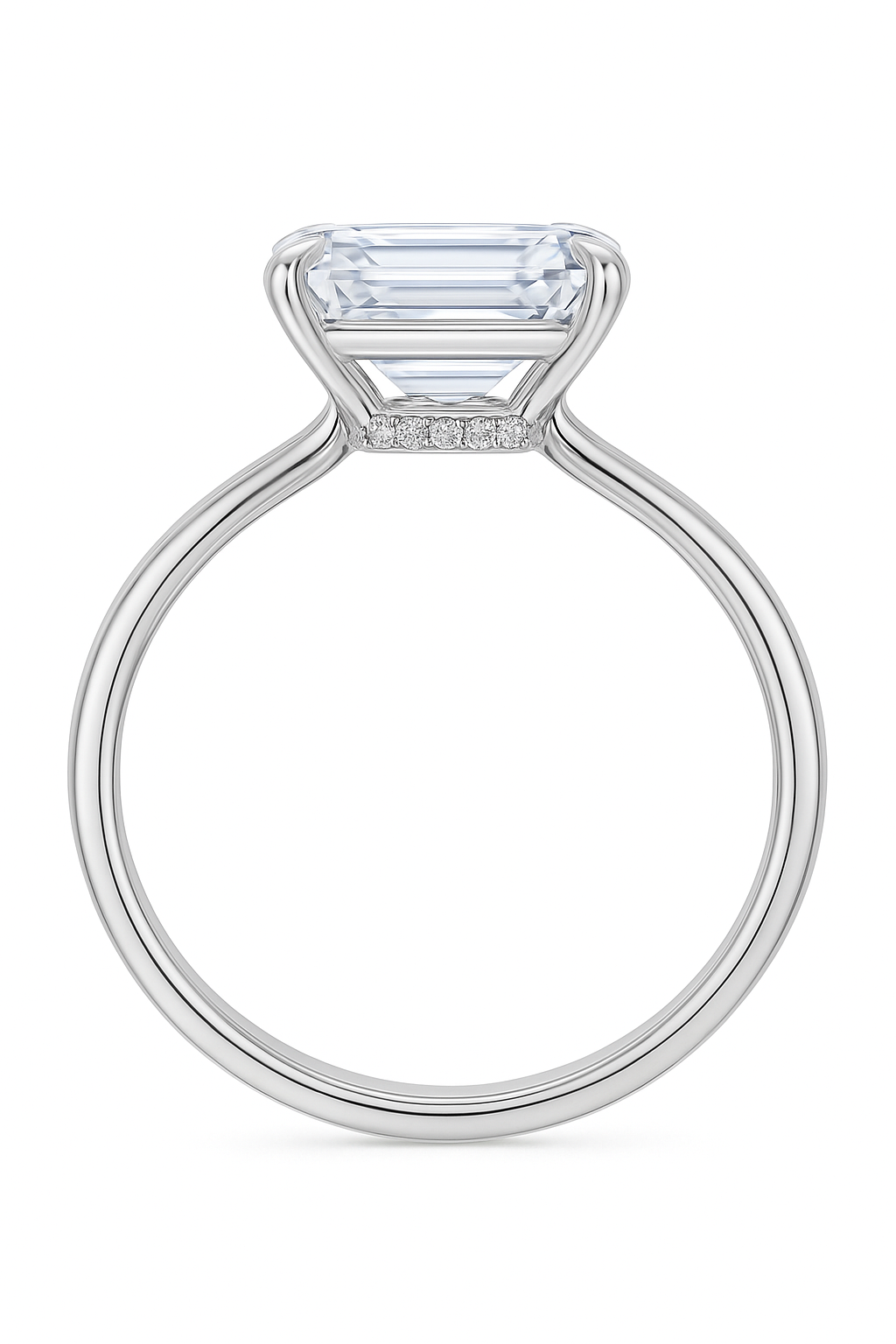 Emerald Cut Solitaire Lab Grown Diamond Ring