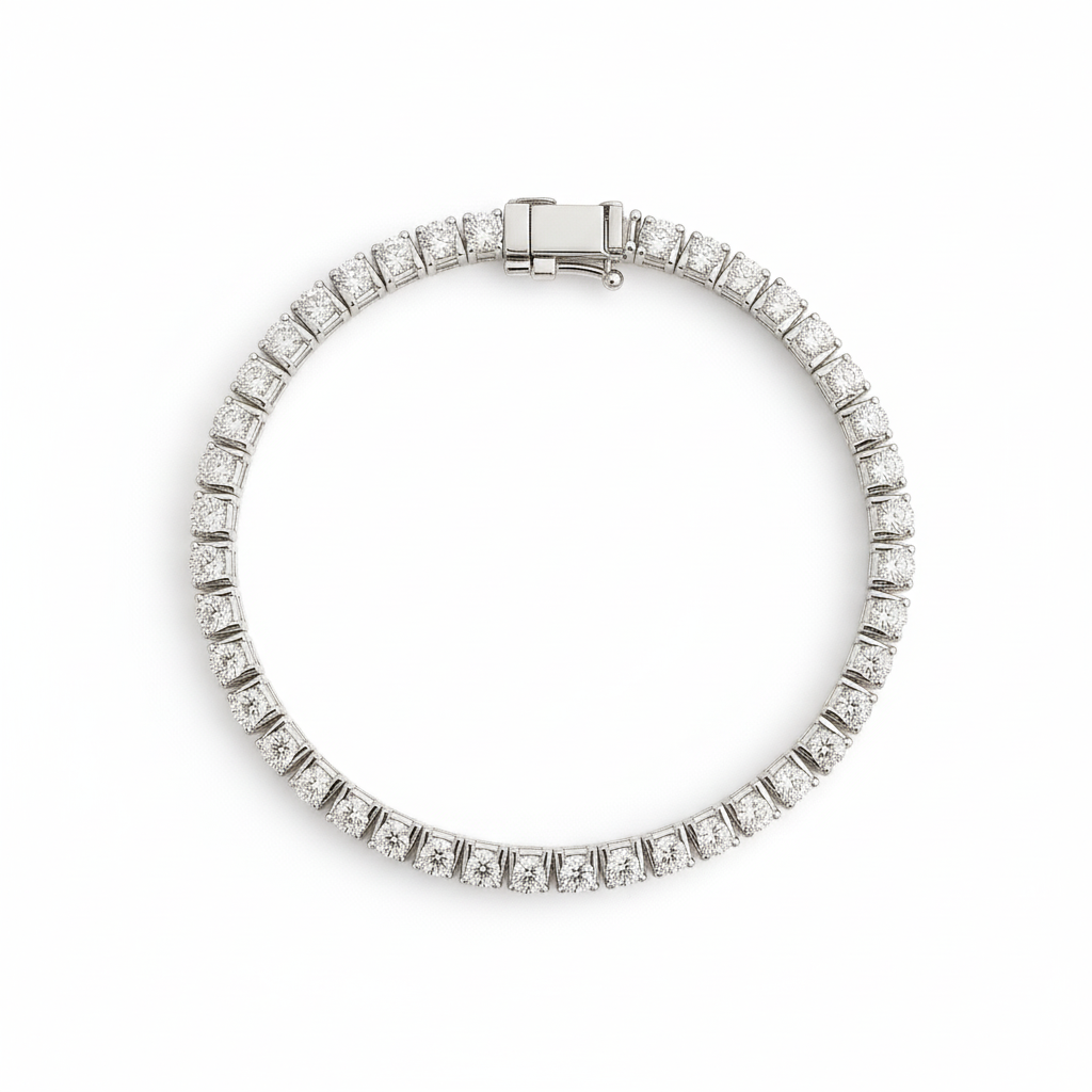 6.5 Inch Lab Diamond Tennis Bracelet (5ct) in 18K White Gold