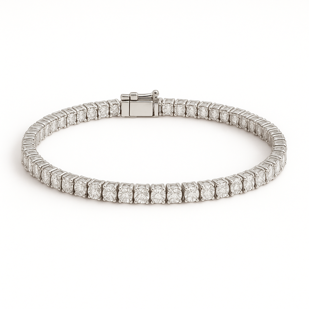 6.5 Inch Lab Diamond Tennis Bracelet (7ct) in 18K White Gold
