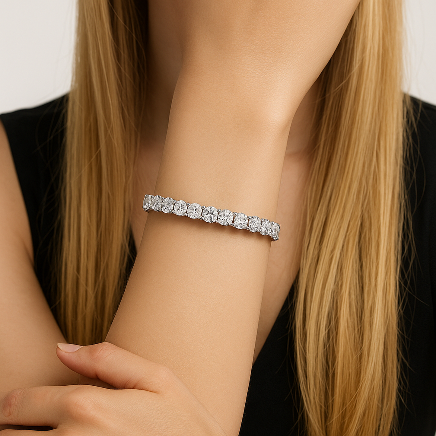 7.5" Lab-Grown Diamond Tennis Bracelet （ 15 ctw）HSQ Jewelry