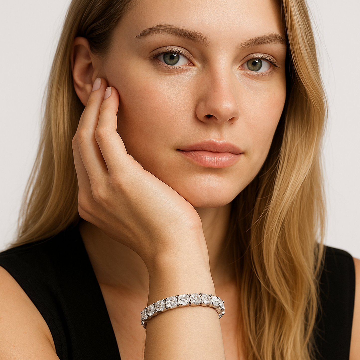 7.5" Lab-Grown Diamond Tennis Bracelet （ 15 ctw）HSQ Jewelry