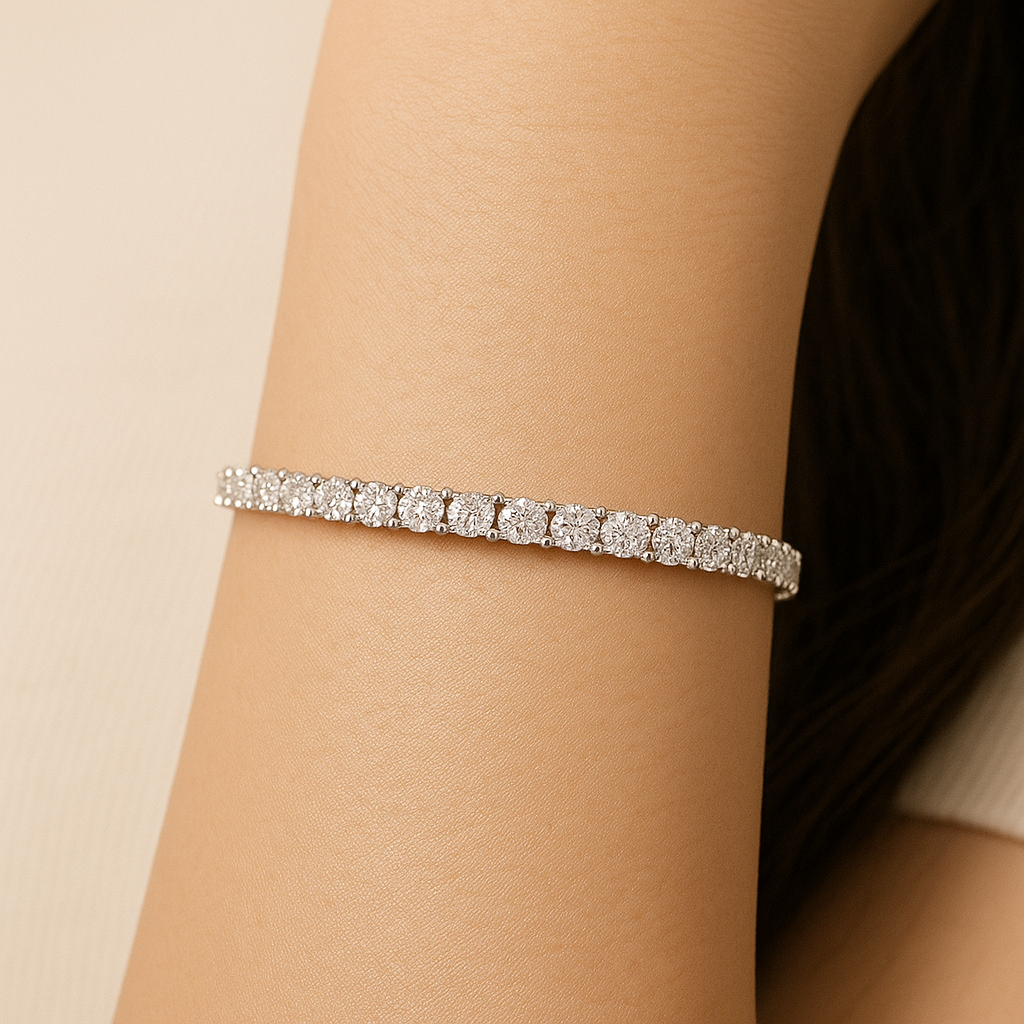 6.5 Inch Lab Diamond Tennis Bracelet (2ct) in 18K White Gold
