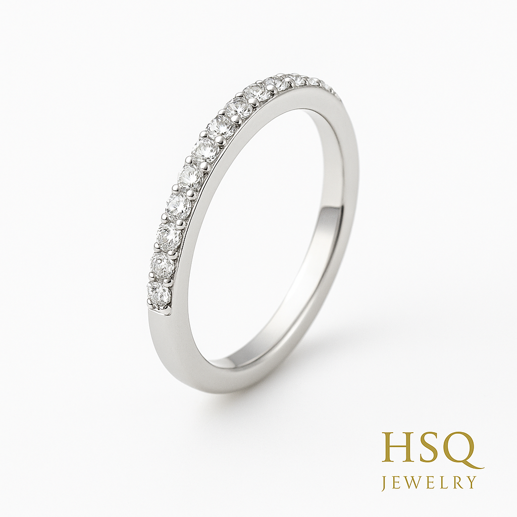 Classic Wedding Band – With Small Diamonds