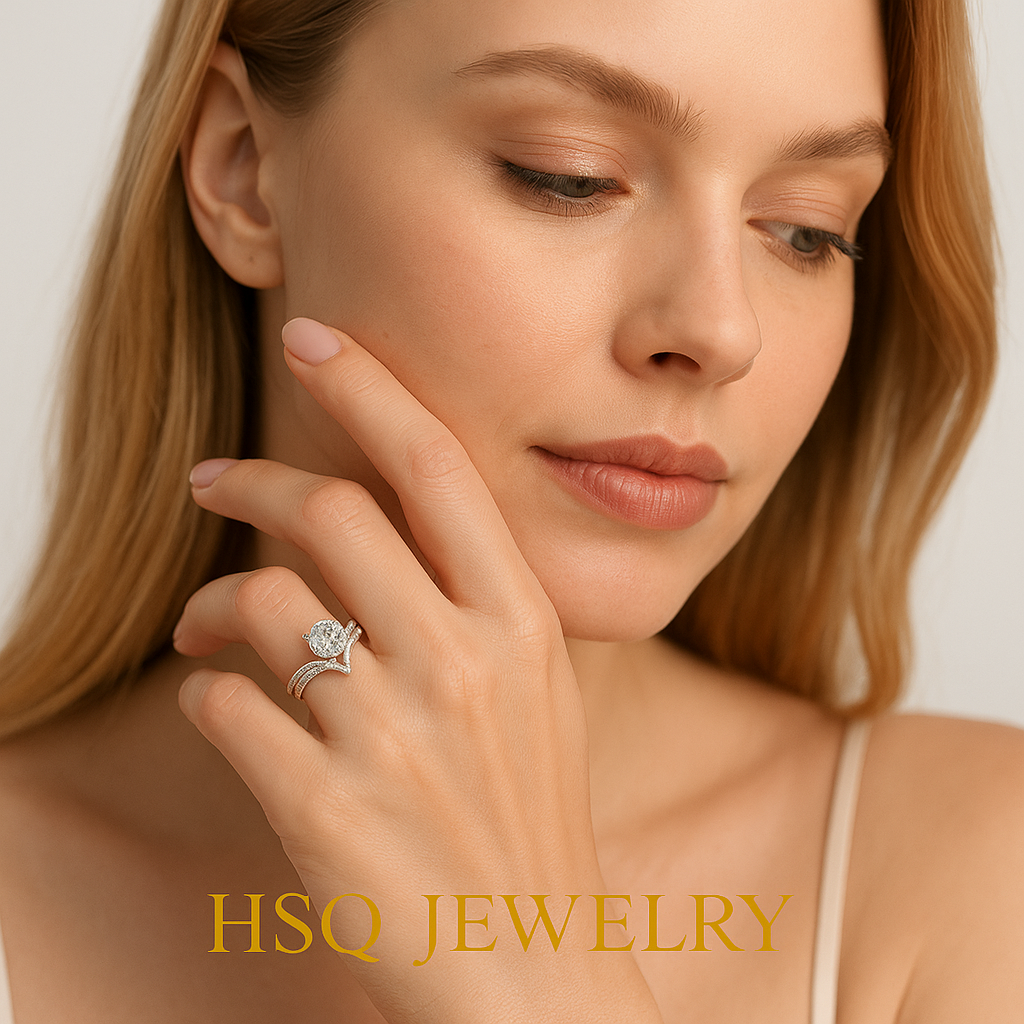 Crown Tiara V‑Split 2ct D VS1 Lab‑Grown Diamond Ring|HSQ Jewelry