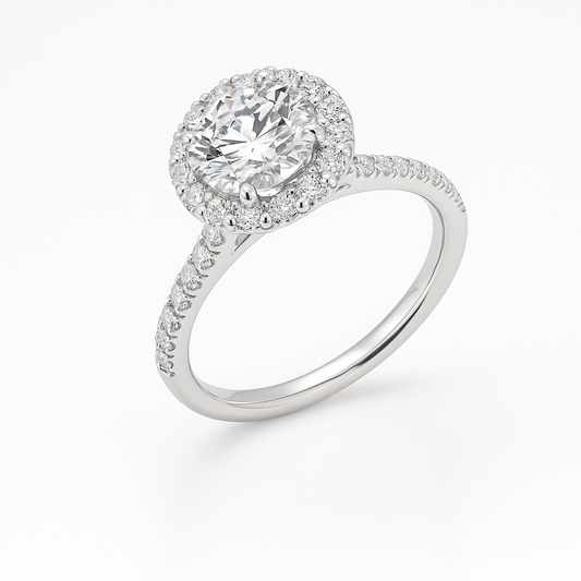 Halo Lab Grown Diamond Engagement Ring | Timeless Sparkle
