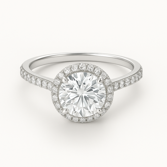 Halo Lab Grown Diamond Engagement Ring | Timeless Sparkle