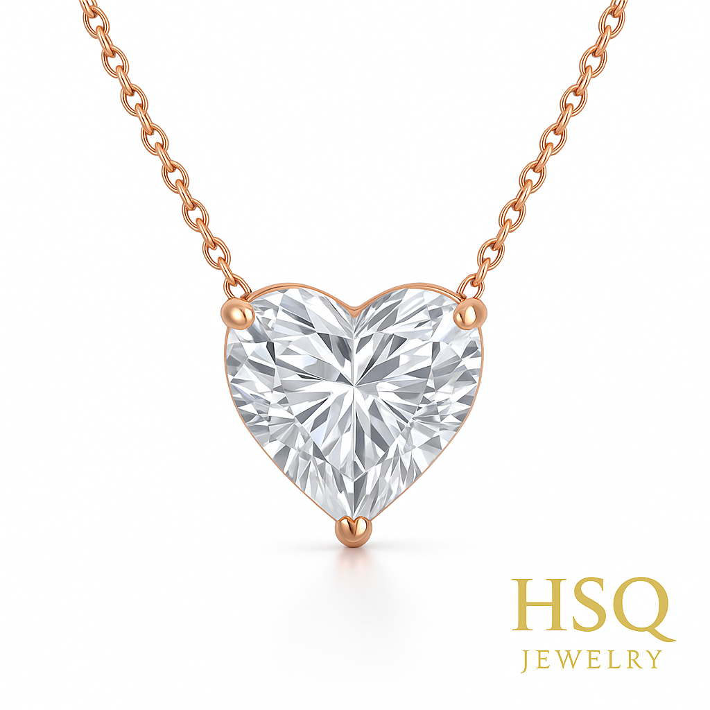 Heart-Shaped Lab-Grown Diamond Necklace (1–30ct)