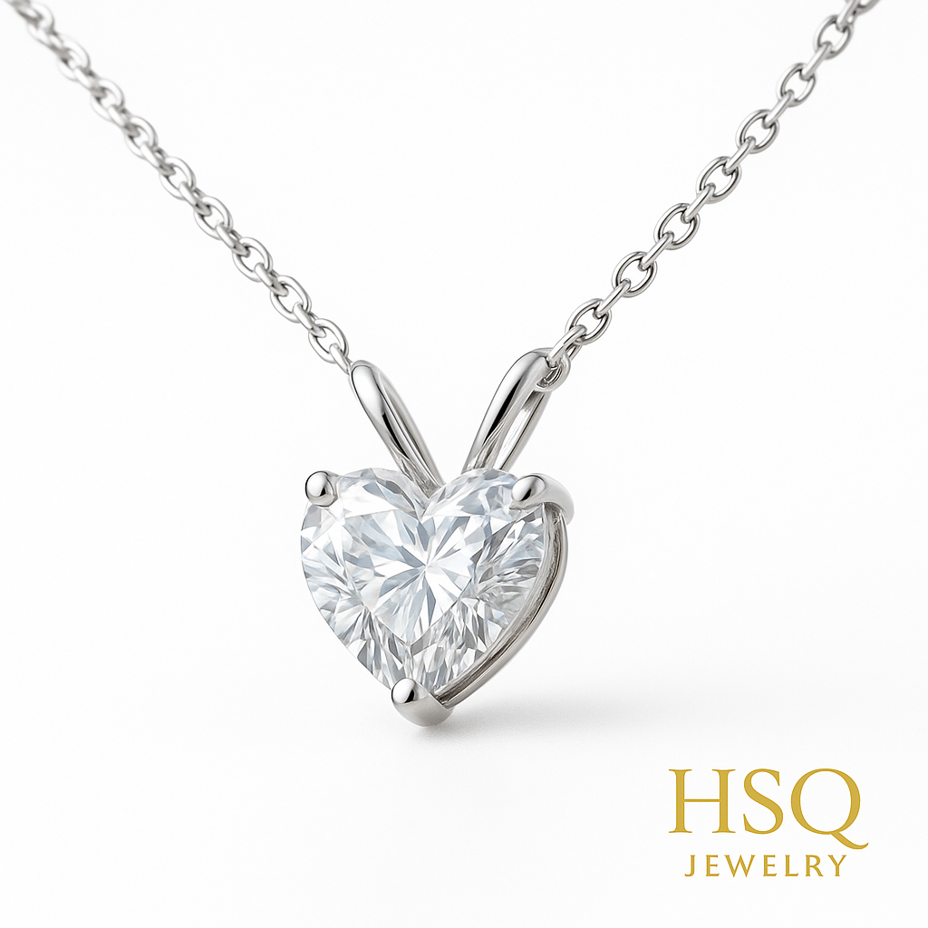 Heart-Shaped Lab-Grown Diamond Necklace (1–30ct)