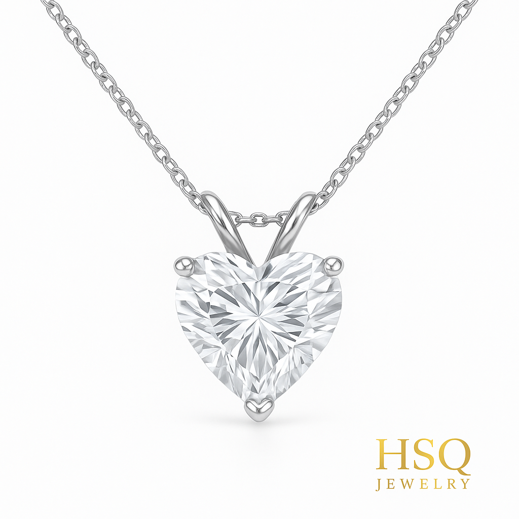 Heart-Shaped Lab-Grown Diamond Necklace (1–30ct)