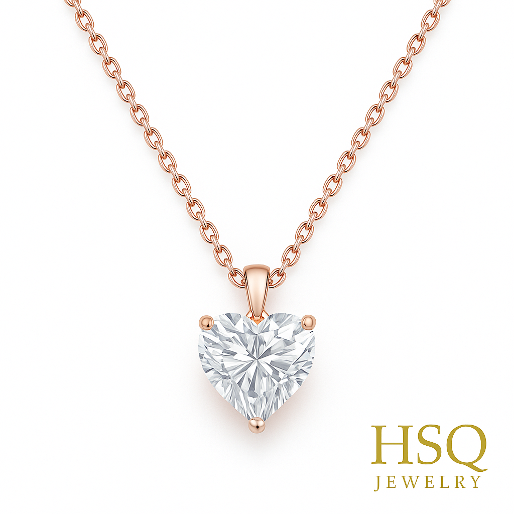 Heart-Shaped Lab-Grown Diamond Necklace (1–30ct)