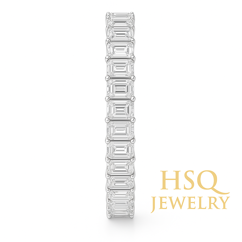 Emerald-Cut Lab-Grown Diamond Tennis Bracelet — Horizontal