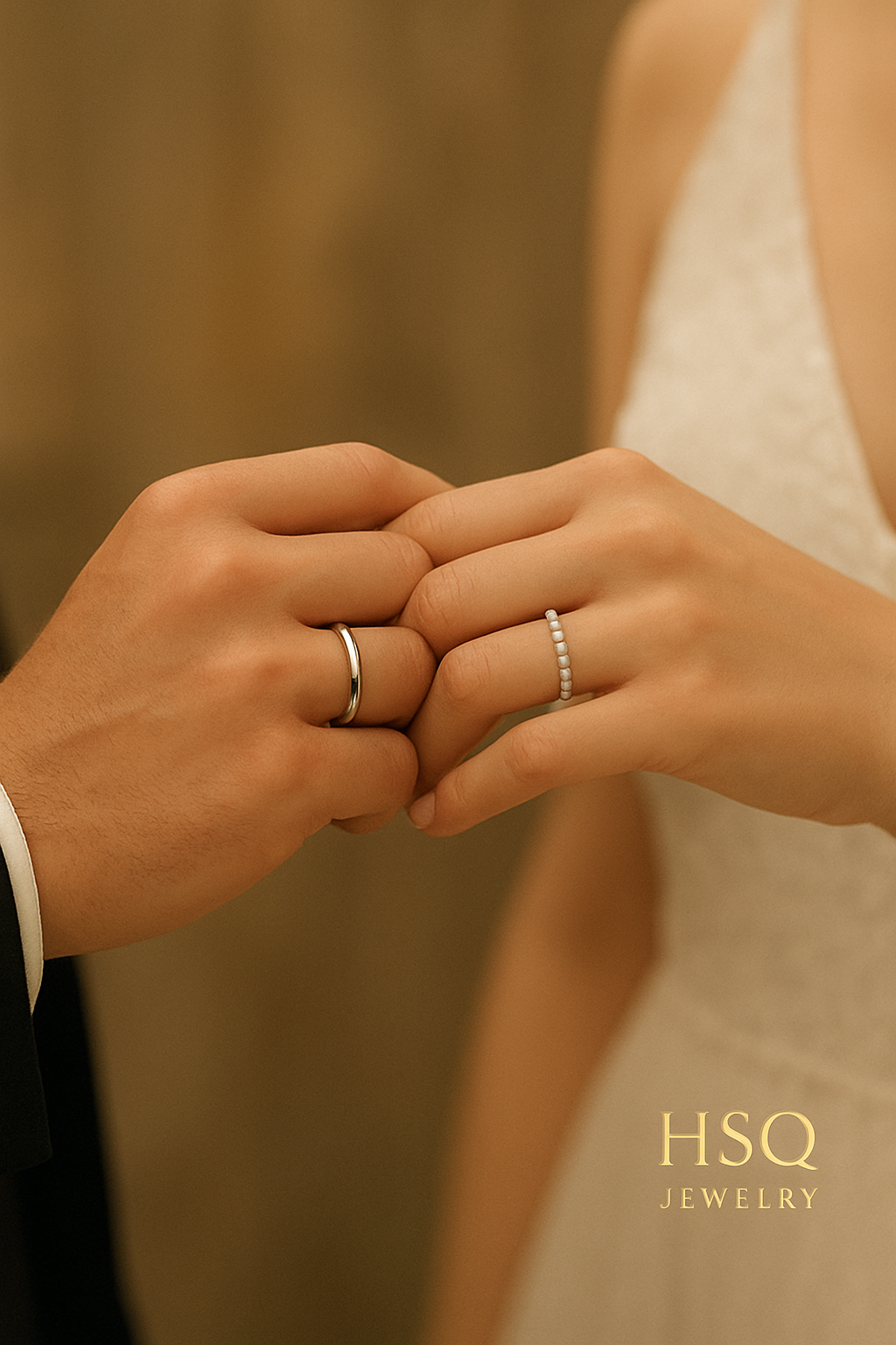 Classic Wedding Band – With Small Diamonds