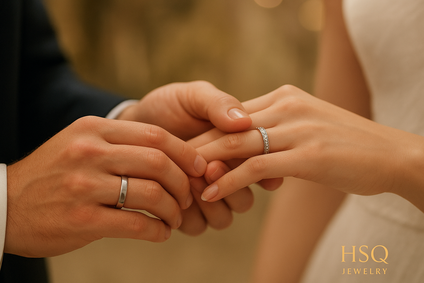 Classic Wedding Band – With Small Diamonds