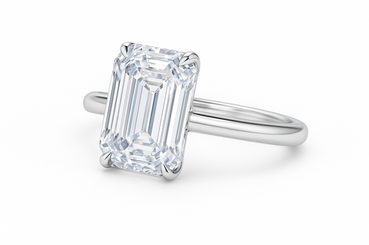 Emerald Cut Solitaire Lab Grown Diamond Ring