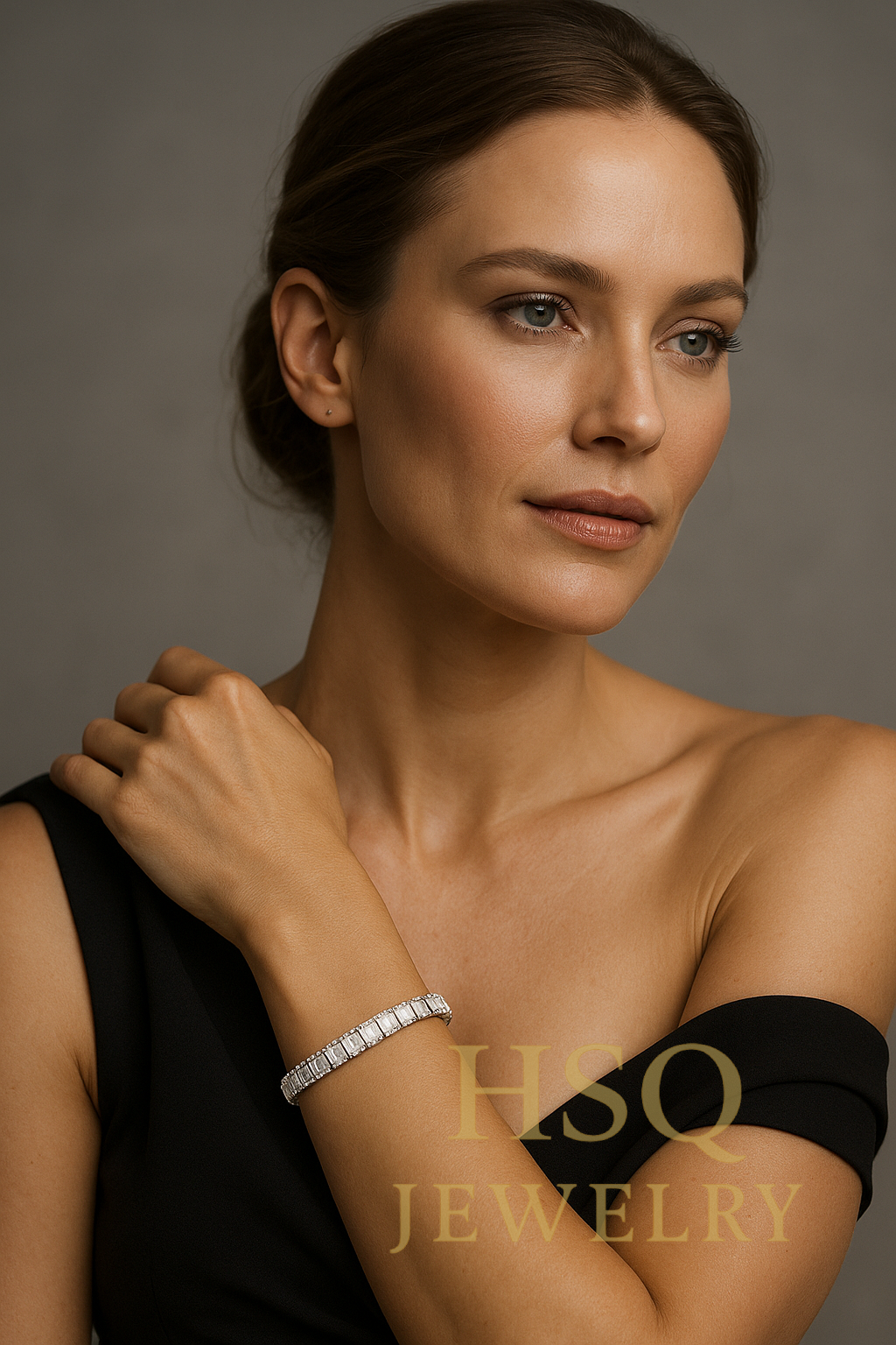 Emerald-Cut Lab-Grown Diamond Tennis Bracelet — Horizontal