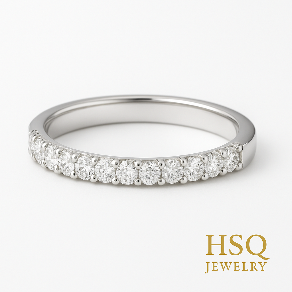 Classic Wedding Band – With Small Diamonds