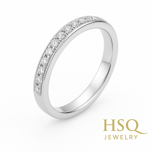 Classic Wedding Band – With Small Diamonds