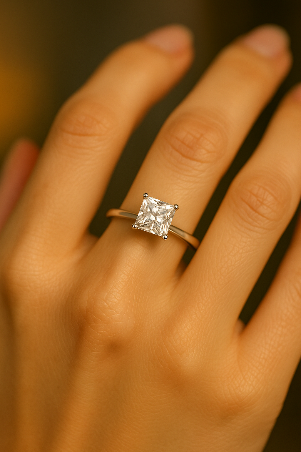 Princess Cut Lab Grown Diamond Solitaire Ring