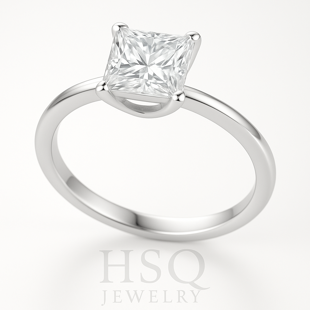 Princess Cut Lab Grown Diamond Solitaire Ring