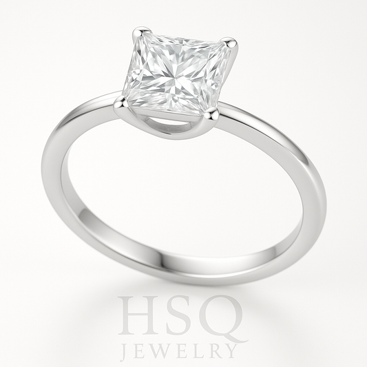 Princess Cut Lab Grown Diamond Solitaire Ring