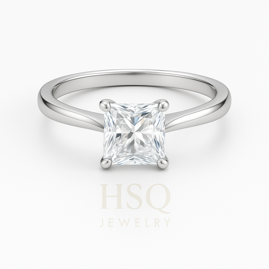 Princess Cut Lab Grown Diamond Solitaire Ring