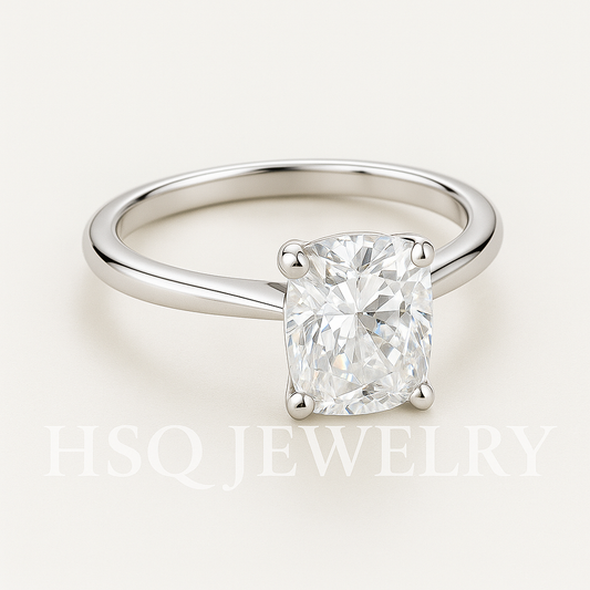 Cushion Cut Lab Grown Diamond Solitaire Ring