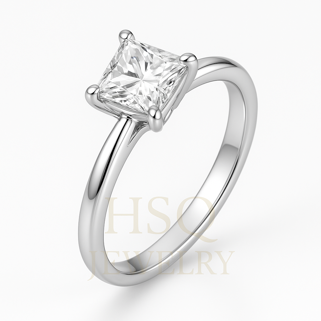Princess Cut Lab Grown Diamond Solitaire Ring
